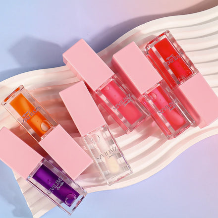 Hydrating Glossy Private Label Lip Oil Vegan Organic Fruit Flavor Vitamin E Lip Oil