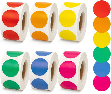 Recyclable 2.54 cm Color Thermal Labels 1000 Pack Roll of Direct Thermal Sticker Multifunction Printer Stickers Made From Paper