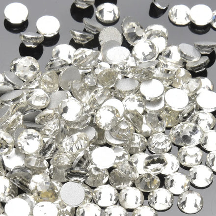 1.2-10mm Clear Nail Art Crystals Flat Back Glass Rhinestone Loose Diamonds Strass DIY Make up Home Clothes Ornament Accessories