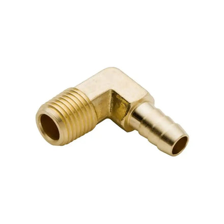 Brass L Right Angle Reducing Fitting Fuel/Air/Water/Gas/Oil WOG 3/8 Hose Barb to 1/2 Male NPT 90 Degree Elbow
