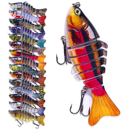 High Quality 9.7cm 14.5g ABS Hard Plastic Bait Multi Jointed Life-like Minnow Fishing Lures for Bass Trout Pike