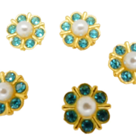 Wholesale plum Flowers Diamond Vintage Earrings Headpiece Wedding Dress Flat Back Diamond Light Blue White Pearl