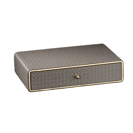 FRINS HOT Sale PU Leather Desktop Storage Organizer Drawers Makeup Cosmetic Stationery Storage Bins Movable Lip Elegant Storage