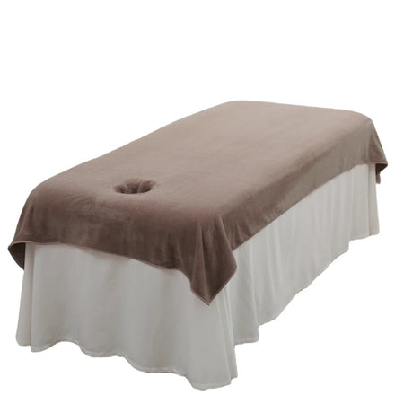 Brown Crystal Velvet Massage Bed Cover for Hospital Hotel Beauty Salon With Customized logo 230x120cm