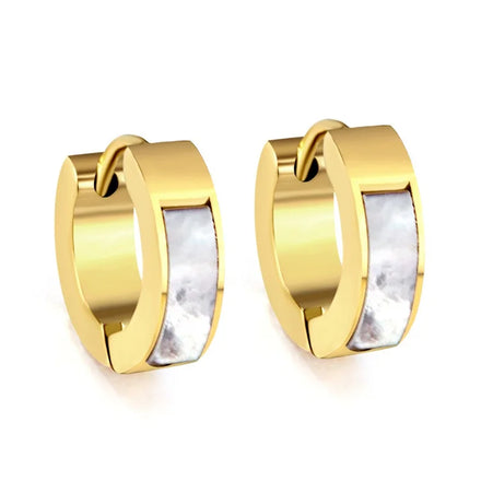 Custom Dainty Women Jewelry Accessories Popular 18k Gold Shell Hoop Earring