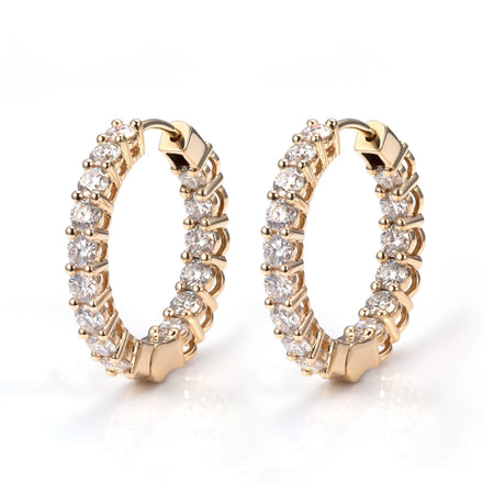 MSE-502 Fashion Earrings 925 Silver 14K Gold Lab Grown Diamond Earrings for Women Girls