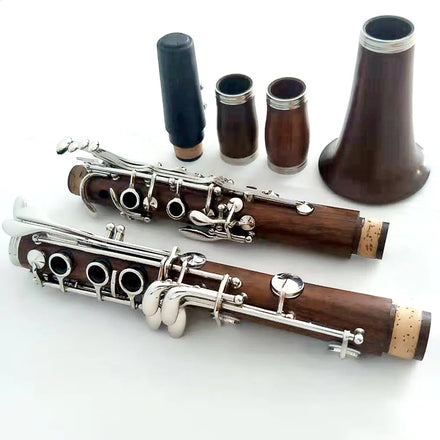 Professional 17-Keys Bb Rosewood Clarinet Instrument Nickel Plated