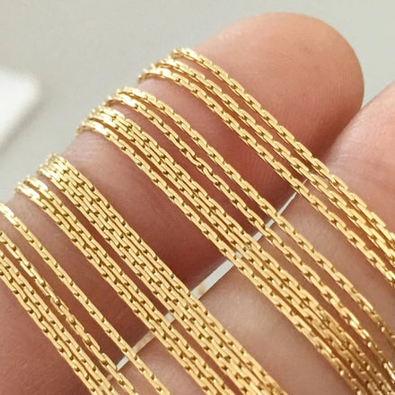14K Gold Filled Boston Link Chain Thin Necklace 16 Inch/18 Inch/20 Inch Finished 0.85mm Necklace Chain W/Spring Clasp for DIY