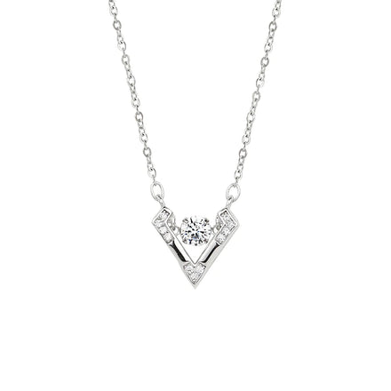 Hot Selling 925 Sterling Silver Letter V Shape Name Women's Pendant Necklace Jewelry