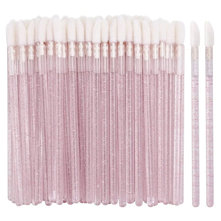 50 Pcs Crystal Mascara Wands Applicator Diamond Disposable Lip Brushes Cosmetic Eyelash Brush Women Make up Brushes Tools