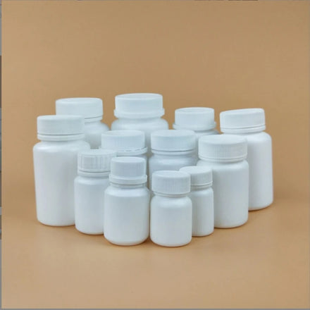 White PE Plastic Cream Dispensing Flask Thickened Solid Bottle with Screw Cap 100g Packaging Seal Type