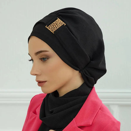 Fast Shipping 2024 New Islamic Middle East Muslim Hijab Scarf Arab Muslim Headband Turban Hijab With Metal Accessories
