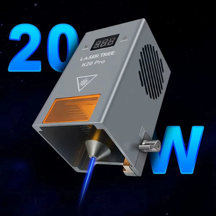 LASER TREE K20 20W Optical Power Laser Head with Air Assist TTL PWM Blue Light Module for Laser Engraving and Cutting Machine