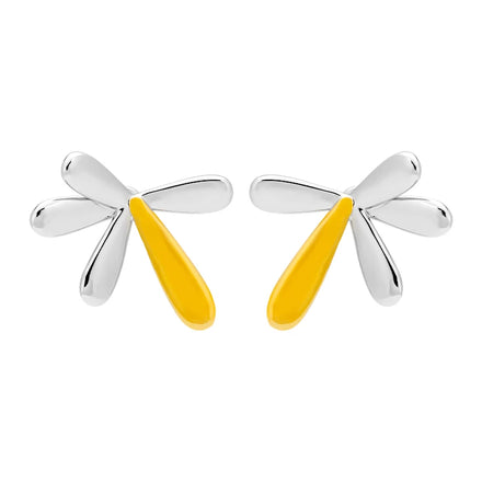 Elegant Flowers Stud Earrings Unisex 18K Gold Plated Dual Color Trendy Brass Jewelry for Weddings Parties OEM ODM Manufacturer