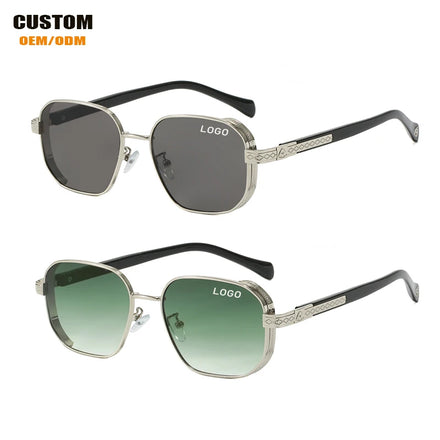 2026 New Retro Custom Round Metal Steam Punk Sunglasses Hip Hop Personalized Steam Punk Sunglasses