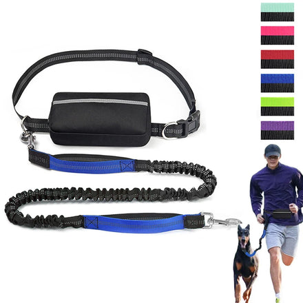 Custom Outdoor Dog Walking Leash Reflective Telescopic Traction Rope Hands Free Dog Leash Nylon Pet Running Lead