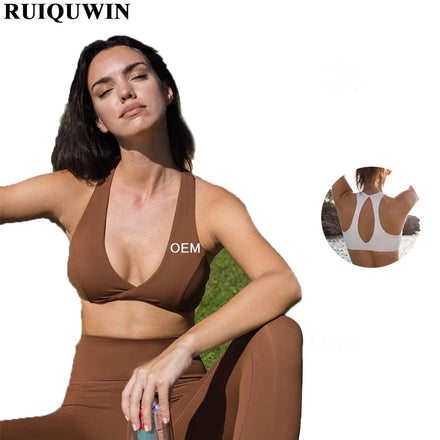 RUIQUWIN Custom Wholesale Logo New Seamless Push up Bra Female Fitness Yoga Sportswear Padded Sport Bra for Women