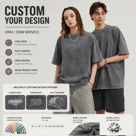 2024 Men Heavyweight 100 Cotton Hip Hop Streetwear Oversized Acid Wash T Shirt Hot Sale Vintage Knitted High Quality