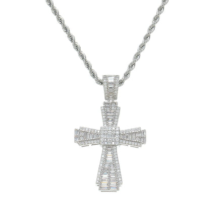 CN449 Brass Cubic Zircon Cross Pendants Necklace for Men and Women Gift