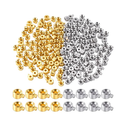 Hot Sale 100pcs Crimp BeadsSpacer Metal Bead Stopper Crimp Charms for Jewelry Making Bracelet Necklace Ends Accessories