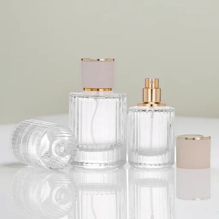 Luxury Custom 30ml 50ml Screen Printed Flexography Empty Refillable Glass Perfume Bottles Custom Cap Skin Care Serum Mascara