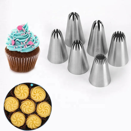 Piping Nozzles 6B 25MM Seamless 304 Stainless Steel Eco-Friendly Customizable Multi-color Cake Decorating Tools Medium Cookies
