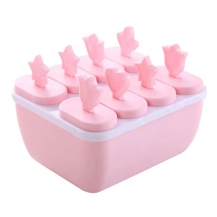 Popsicle Molds 8 Grid Ice Pop Molds Food Grade Silicone Ice Cream Mold DIY Homemade Reusable Easy Release Ice Pop Make