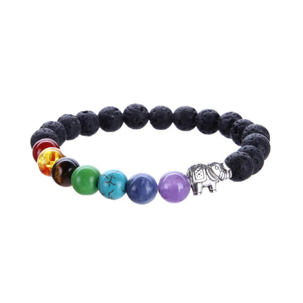 Hot Selling Beaded Bracelet Colorful Volcano Stone Elephant Yoga Pearl Diamond Fashion Jewelry Bangle Wedding Gift ODM Supply