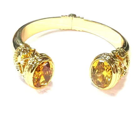Factory Direct 18K Gold Plated Fine Brass Copper Women's Bracelet Fashion Bangle with Colorful CZ Jewelry Accessories