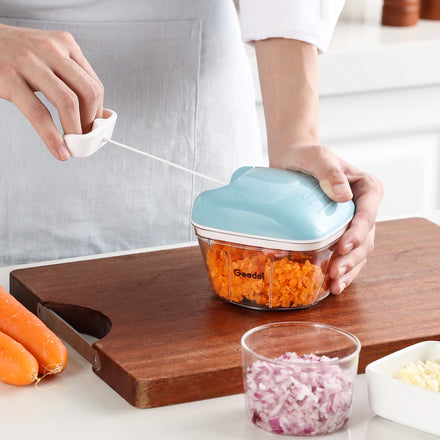 Kitchen Gadget Multifunctional Stainless Steel Food Chopper Manual Hand Pull Garlic Crusher Onion Grinder Metal Construction