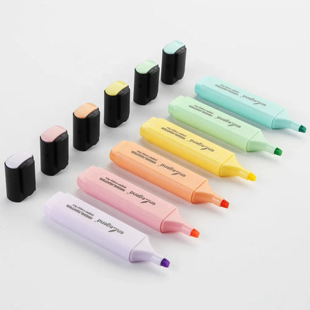 Pastel Color Square Barrel Highlighter: Large Ink Stationery for Office and School