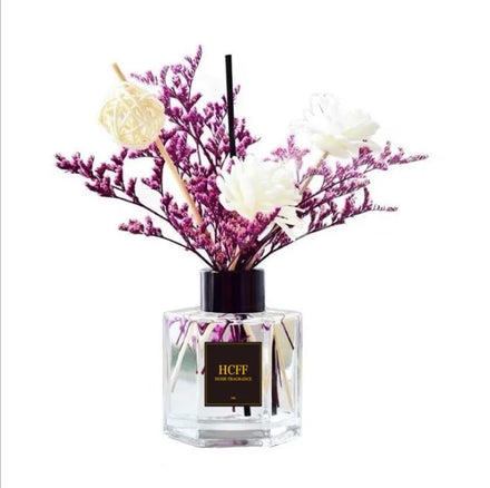 Wholesale Hotel Home Decoration Flower Bottle Air Freshener Reed Perfume Aromatherapy Essential Oil Glass Bottle Reed Diffuser