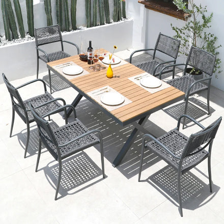 Elegant Waterproof Outdoor Metal Chair Turdy Restaurant and Bedroom/Villa Furniture Easy to Clean Dining Tables and Chairs