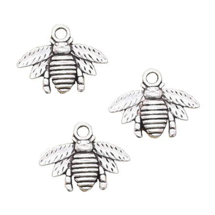 Antique Vintage Tibetan Silver Color Bumblebee Honey Bee Pendants 21x16mm Alloy Charms for Jewelry Making & DIY Handmade Craft