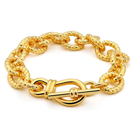 Punk Style Simple Polyhedron Oval Bracelet for Women 18K Gold IP Plated for Wedding Gift Fashion Jewelry Wholesale Dropshipping