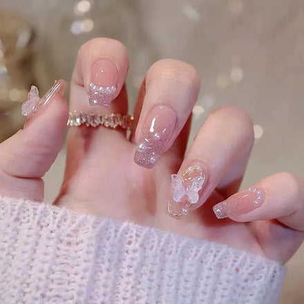 Wholesale Custom Design False Nail Luxury Bling Artificial Fingernails Delicateness French Press on Nails With Glue