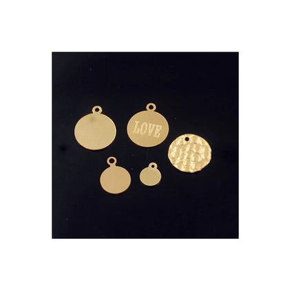 GP 14k Gold Filled Disc Charms Women Jewelry Tags Findings Pendants Custom Engraved Logo Available