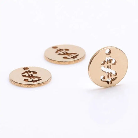 GP Wholesale 14k Gold Filled US Dollar Charms for Permanent Jewelry Making Findings