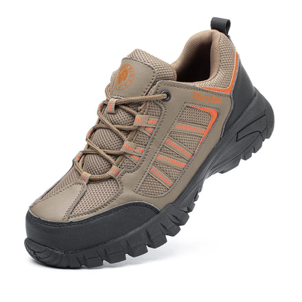 JIANKUN Outdoor Safety Shoes Black Trainers Microfiber Leather Upper Wear-resistant Rubber Sole Steel Toe Safety Work Shoes