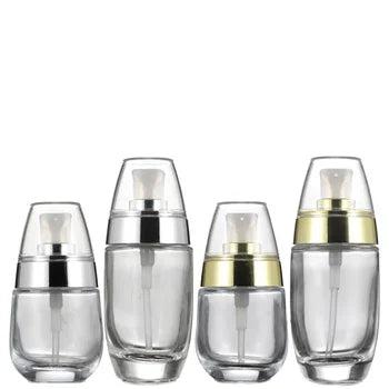 Luxury Egg Shape Glass Bottle 10ml 30ml 50ml Clear Frosted Pump Face Cream Perfume Serum Essential Oil Luxury Packaging Diffuser