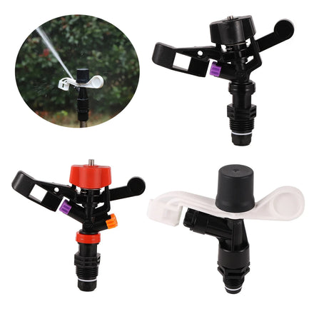 1/2 Inch Male Irrigation Impact Rocker Sprinkler Garden Lawn Rotary Double Outlet Nozzles 360 Irrigation Sprinkler