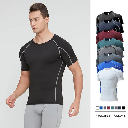 Men's Tights Short Sleeve Sports Running Training Clothes Basketball Fitness Clothes Quick Drying Short Sleeve T-shirt