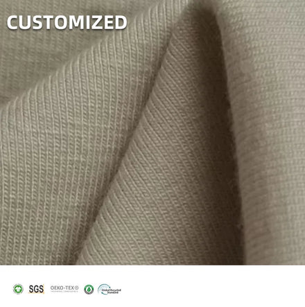 In Stock 340GSM Eco-Friendly Knitted Bamboo 61% Organic Cotton 27% Spandex Jersey Fabric with Wicking for Girls & Boys Clothing