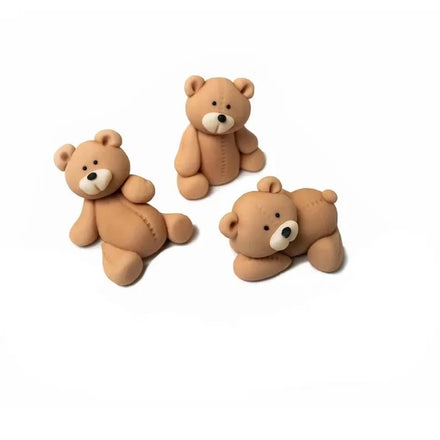 Ychon Birthday Bear Cake Decorations Polymer Clay Bear Cake Toppers Cute Cartoon Cupcake Toppers for Birthday Party Supplies