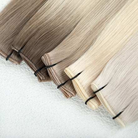 LeShine Genius Volume Weft Hair Extensions Double Drawn Color 2 Russian No Silicone Genius Weft Hair Extensions