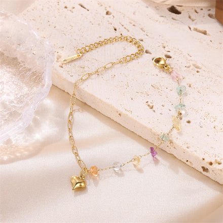 Adjustable 18k Gold Plated Stainless Steel Natural Chain Anklets Fashion Jewelry for Women