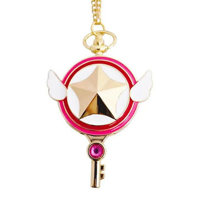 Antique Sailor Moon Old Necklace Quartz Clock Pendant Moon Anime Pocket Watch With Chain for Cosplay Gift