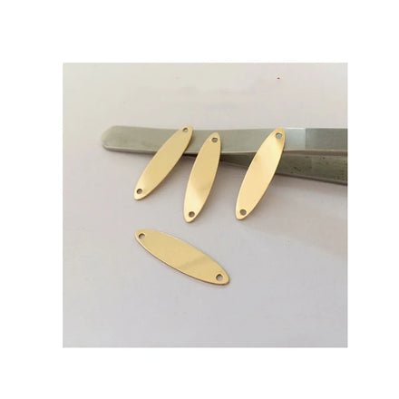 GP Hot Sale Custom Engraved Logo Gold Filled Oval Bar Connector Pendant for Permanent Bracelet Necklace Jewelry Making