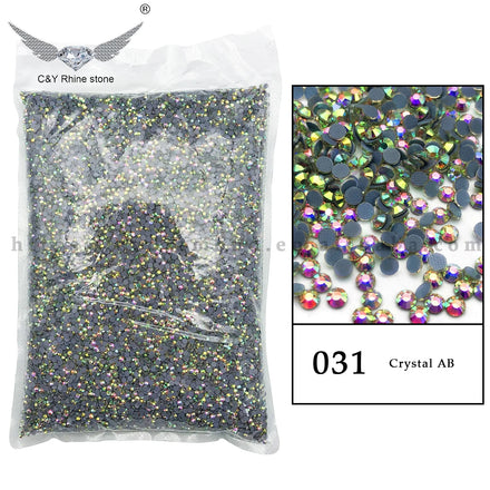 CY 6A SS16 Korean Hotfix AB Colors Nail Glass Flat Back Hot Fix Rhinestones Flat Back Stone in Bulk