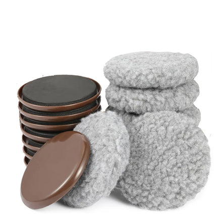 Round Furniture Moving Sliders Pads Kit for Carpeted and Hard Floor Surfaces Felt Pads Suitable for All the Furniture